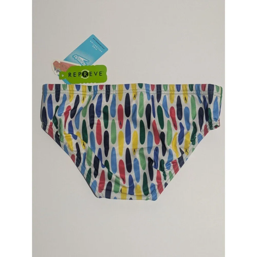 Speedo Eco Endurance Surfboard Print Swim Brief Bright White‎ Men's 30